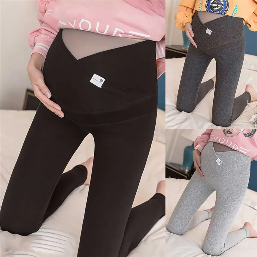 

Maternity Pants Plus Size Women Pregnant Solid Soft Pant Gravida High Waist Leggings Stretchy Comfortable Simple Pencil Pants