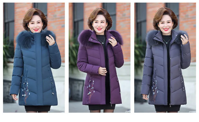 Veste d'hiver en duvet de coton pour femme 6XL, vêtements rembourrés, Parka mince, manteau d'âge moyen, pardessus, nouvelle collection 2020 Veste d'hiver en duvet de coton pour femme 6XL, vêtements rembourrés, Parka mince, manteau d'âge moyen, pardessus, nouvelle collection 2020