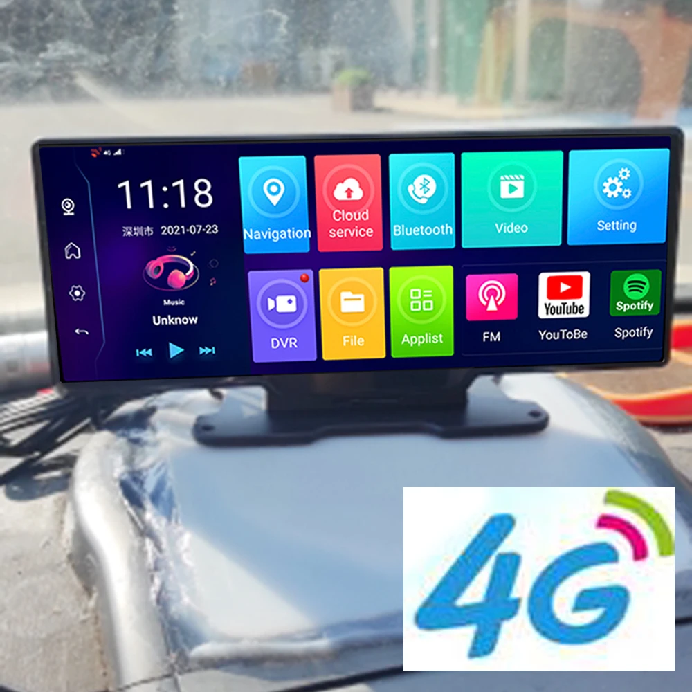 4G Android 8.1 Dash Cam FHD 1080P GPS Navigation Car Dvr Camera 10.26 Inch ADAS Remote Monitor 2G RAM/32 ROM Video Recorder Dash