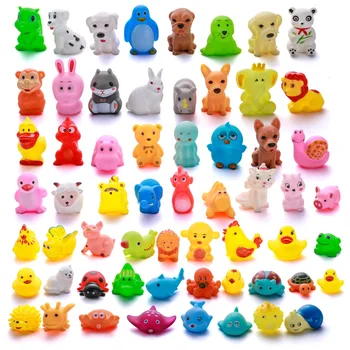 

20pcs/lot mini Duck Bath Toys Kids Squeaky Rubber Ducks Bathe Room Water Fun Game Playing Newborn Boys Girls Toys for Children
