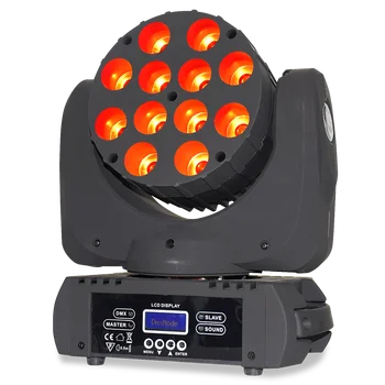 

Moving Head Light 12x12W Stage Light RGBW LED 4 in 1 DMX 16CH Channel 4 Control Mode Disco Party Club Bar DJ