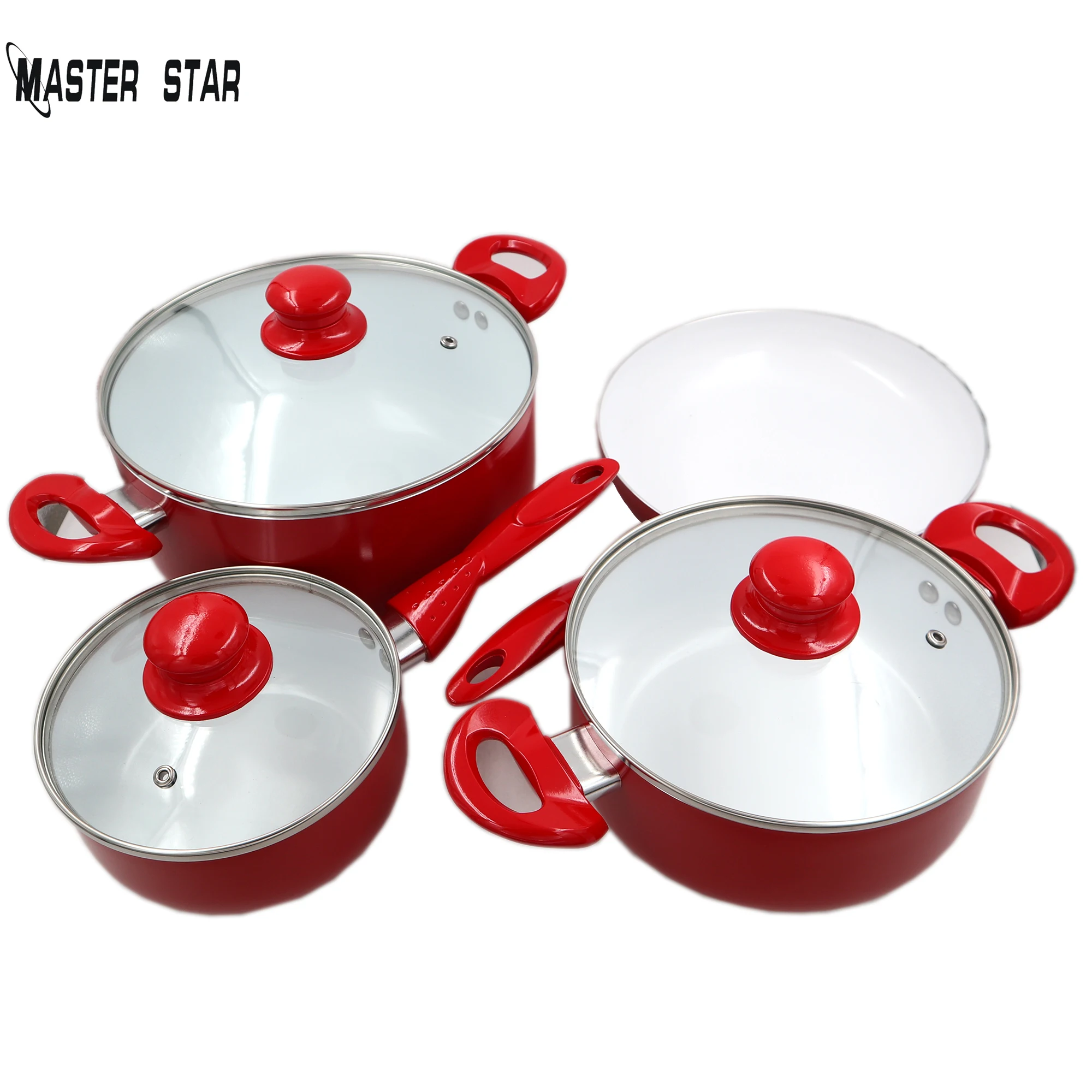 Master-Star-White-Ceramic-Coating-Red-Cookware-Set-Saucepan-Frying-Pan