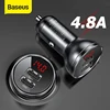 Baseus Alloy Dual Cigarette Lighter USB Car Charger 4.8A 24W Fast Charge For Xiaomi Samsung Phone Car Charger ► Photo 1/6