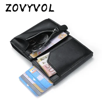 

ZOVYVOL 2020 New Men Women Smart Wallet Fashion PU Leather Coin Purses RFID Aluminum Box Anti-theft Card Holder Slim Card Case