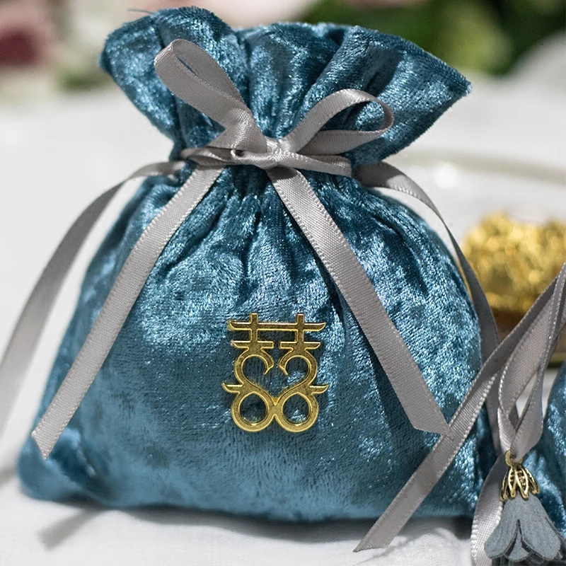 Sacchetti Di Lusso In Flanella Grigia Con Coulisse Per Gioielli Confezioni Regalo Sacchetti Di Immagazzinaggio In Velluto Sacchetti Regalo Casamento C
