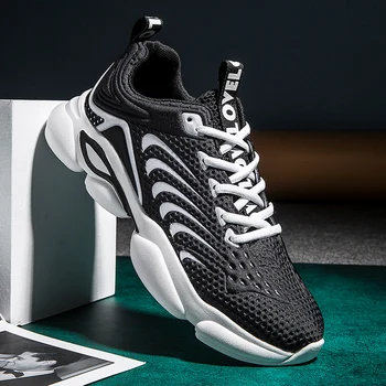 

Vulcanized Shoes Platform Mens Sneakers 2020 Fashion Summer Air Mesh Breathable Outdoor Sneakers For Men Trend Leisure Shoes