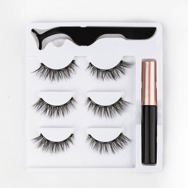 Eyelashes 3D Mink Eyelashes Magnetic Eyeliner Magnetic 3D Lash Short False Lashes Lasting Handmade Eyelash Makeup Tools