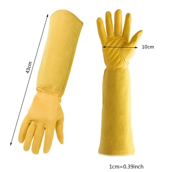 

1 Pair Floral Print Gardening Gloves Faux Leather Long Sleeve Cleaning Mitten R7RC