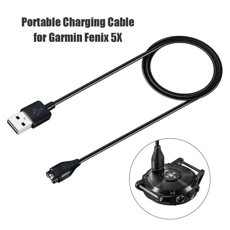1m USB Charging Cable Charger for Garmin Fenix 5 5S 5X Plus/Forerunner 935/Approach S60/5 Sapphire/Vivoactive 3 Music/Vivosport