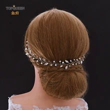 TOPQUEEN HP267 свадебный обруч со стразами, Серебряный головной убор для женщин, тиара, винтажная Свадебная Тиара для волос, свадебная серебряная тиара для волос