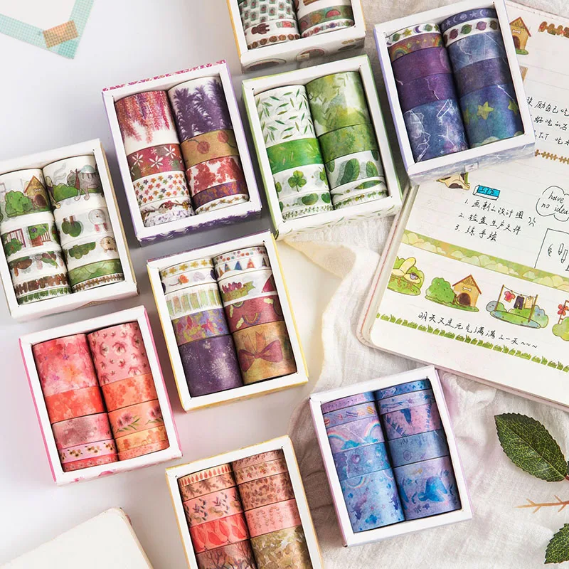 10 шт./компл. милый Единорог лента Washi Kawaii Голубой океан декоративная клейкая