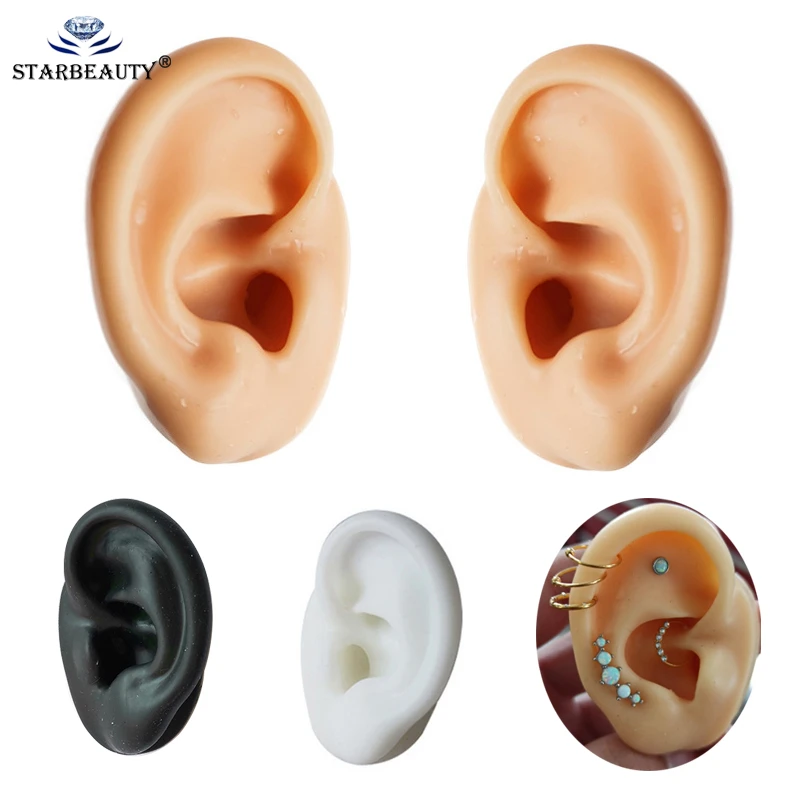 Herramientas de de oreja de silicona suave, herramienta de perforación de práctica profesional, herramientas de exhibición de pendientes, Perno de oreja, joyería reutilizada, 1 corporal| - AliExpress