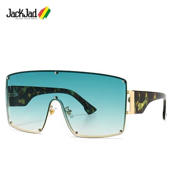 

JackJad 2020 Fashion Cool Unique Oversized Shield Style Sunglasses Women Punk Rivets Brand Design Sun Glasses Oculos De Sol 2206