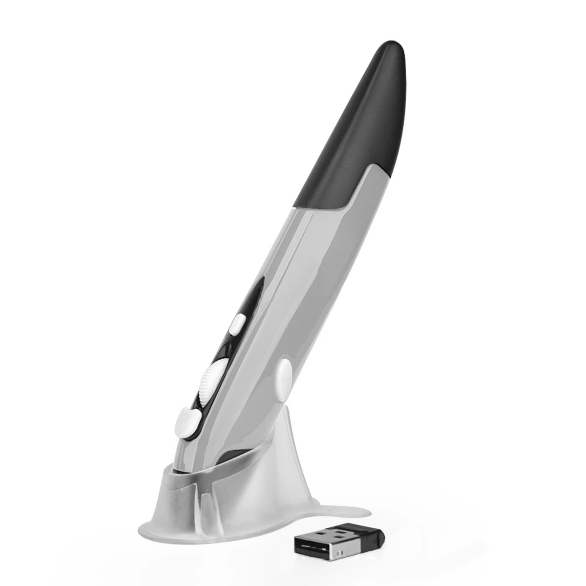 SOONHUA USB беспроводная ручка мышь Карманный почерк ручка мышь оптическая Ручка мышь s с USB Приемником и подставкой для ПК ноутбука - Цвет: Серый