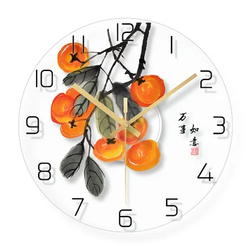 

Glass Wall Clock Mute Living Room Bedroom Minimalist Wall Watch Quartz Round Clocks Modern Decorative Modern BB50WC