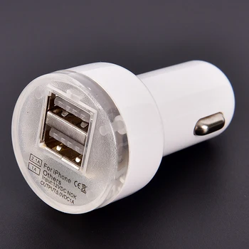 

1PC Universal Mini Dual 2 Port USB Car Charger AdapterSmart Mobile Cell Phone Wholesale Dropship Car Interior Accessories