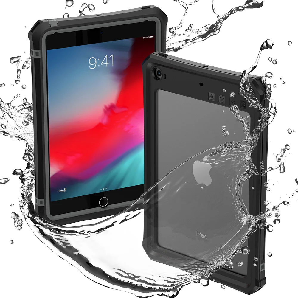 For iPad Mini 4 5 2019 Waterproof Tablet Case Shockproof DustProof Tablet Cover with Adjustable Sta