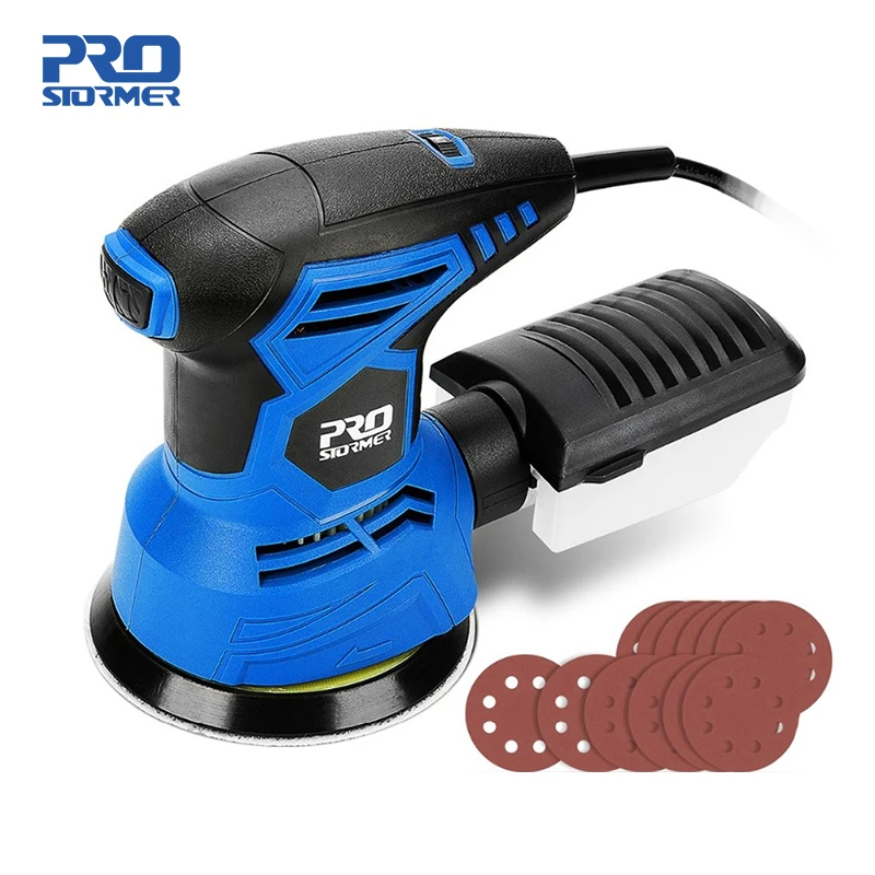 300W Random Orbit Sander 7 Variable Speed 13000RPM Orbital Sander 12Pcs Sandpapers Strong Dust Collection System PROSTORMER|Sanders| - AliExpress