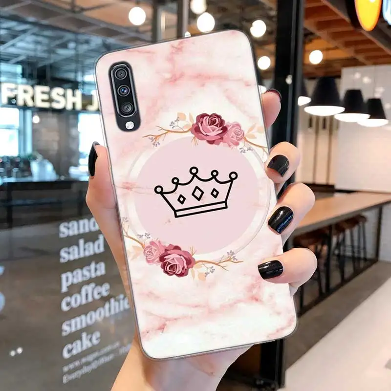 Rose Gold Pink Princess Queen Case For Samsung A51 A71 A52 A72 4G 5G Case Cover For Galaxy A11 A12 A21S A22 A32 A42 Phone Coque