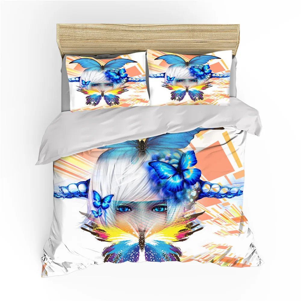 

Single bed quilt cover bedding cartoon butterfly pillowcase soft skin-friendly and comfortable can be customized 172x218cm