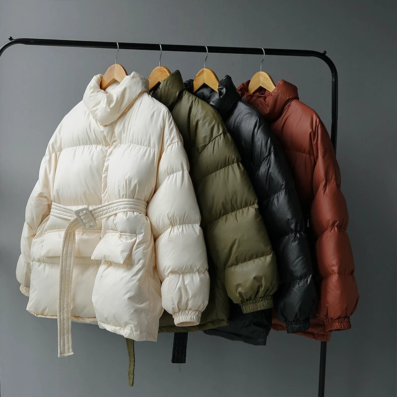 Зимняя куртка-пуховик для женщин, толстые теплые парки с воротником-стойкой, пальто-пузырь, Корейская хлопковая стеганая одежда на пуговицах