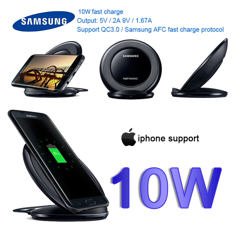 apple wireless charger Original Samsung Fast Charging Qi Wireless Charger For Samsung Galaxy S10 S9 S8 Plus S7 Edge Note10 + / iPhone8 Plus X EP-NG930 oneplus wireless charger