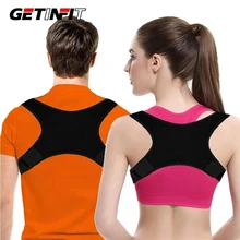 Getinfit ajustável volta postura corrector clavícula volta ombro postura correção volta cinto de apoio para adulto unisex