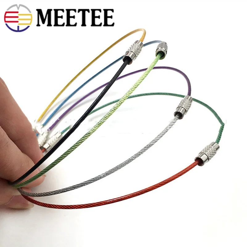 Meetee 20/50pcs 15cm Color Stainless Steel O Ring Key Buckle Traveler Keychain Tag Hang Buckles DIY Pendant Hook Accessories | Дом и сад