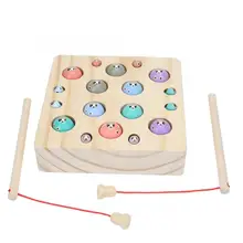 Магнитные деревянные рыбной ловли рыбы шест игрушка комплект родитель-ребенок интерактивные игрушки Игрушки для раннего развития детей для Детский подарок