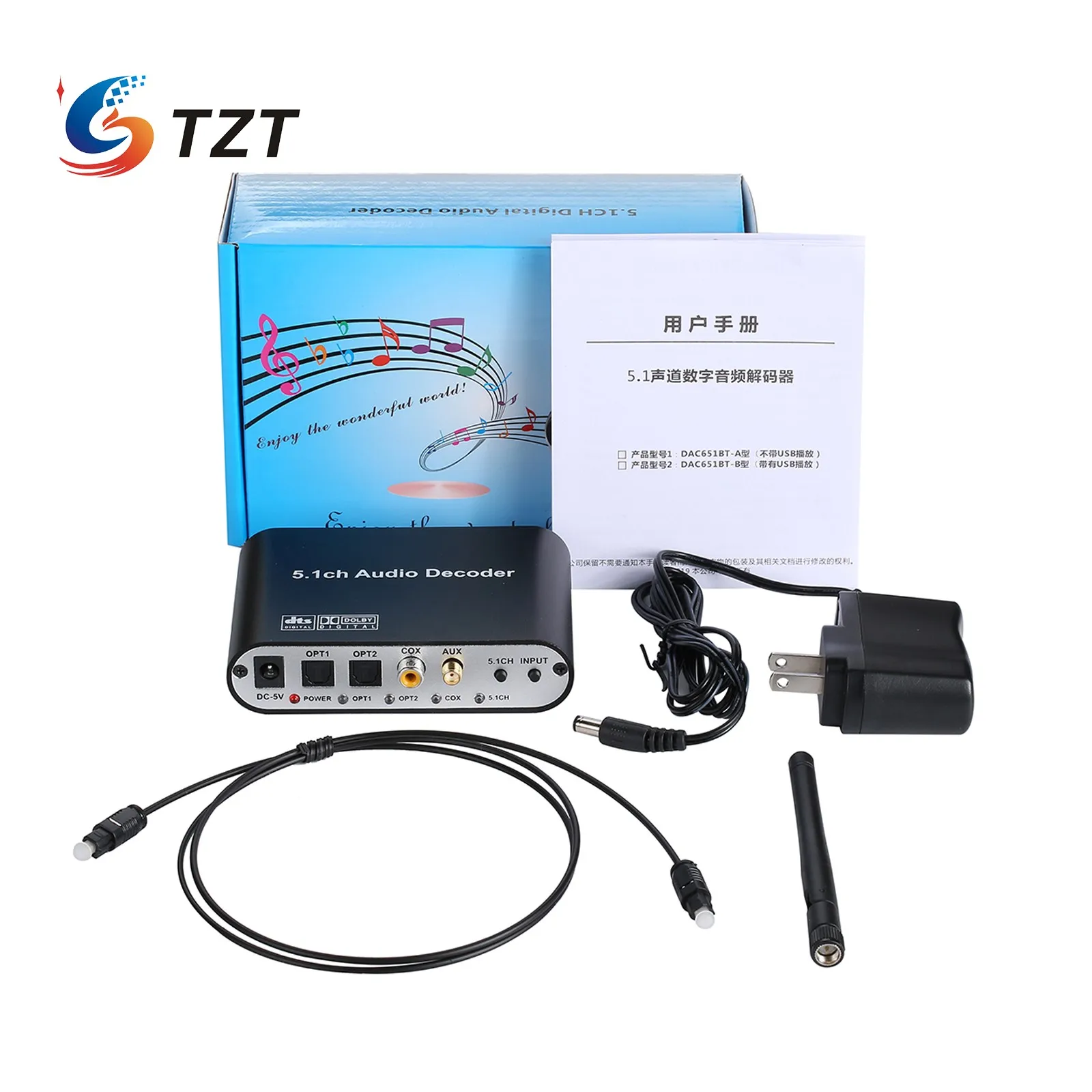 Цифровой аудиодекодер TZT DAC615 DTS 5 1 преобразователь передач DAC Bluetooth BT 0 US B