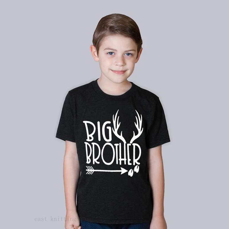 Классный черный комбинезон с оленем для маленьких мальчиков, комбинезон, детская футболка с надписью «Big Brother», топы, футболки