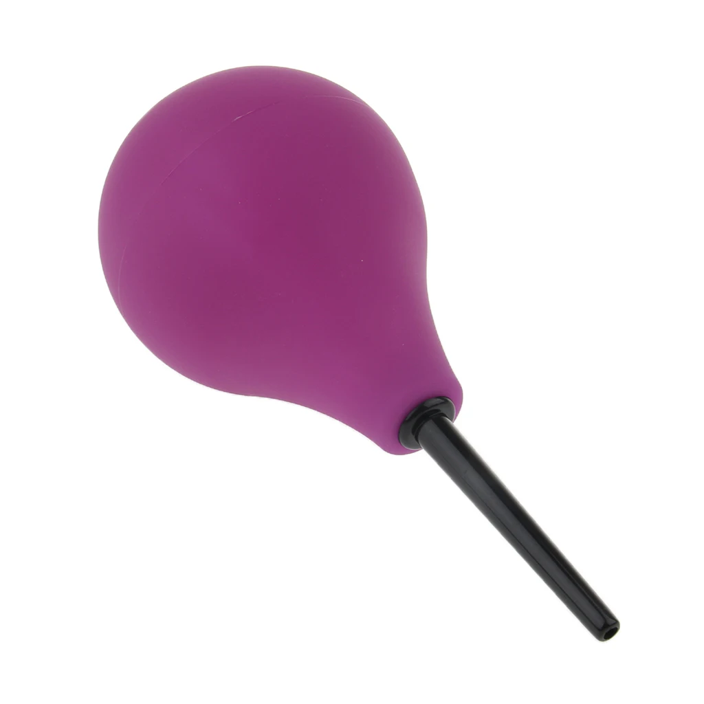 224ML Unisex Silicone Bulb Enema Anal Cleaning Tool Douches Enemator Purple