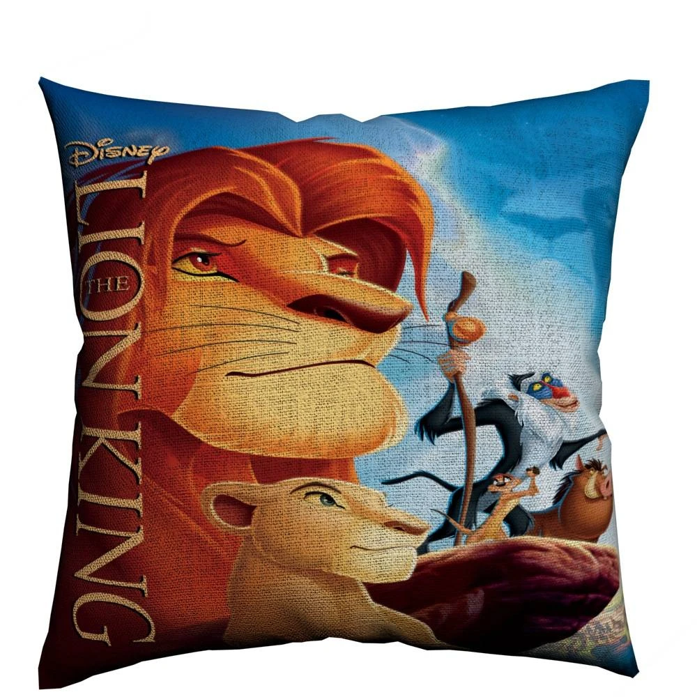 Lion King Movie Pillow Cover Throw Pillows For Sofa Cotton Linen Cushion Cover 45x45cm Scandinavian Decoration Home Almofada - Color: 1