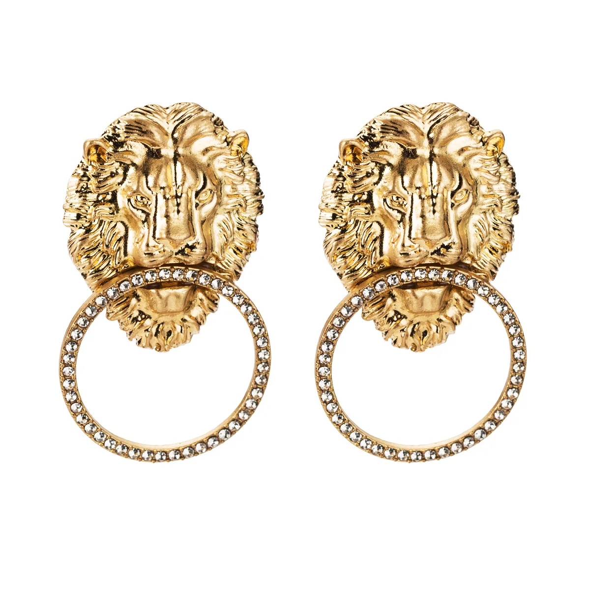 

Hot Sale Vintage Alloy Lion Head Charm Drop Dangle Earrings For Women Jewelry Trendy Ladys' Statement Earrings Accessories
