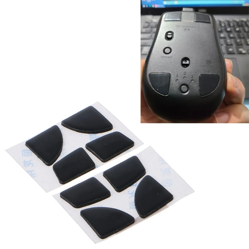 2 세트 마우스 피트 스티커 블랙 마우스 스케이트 패드 logitech MX Anywhere 2S 마우스 용 교체 마우스 피트