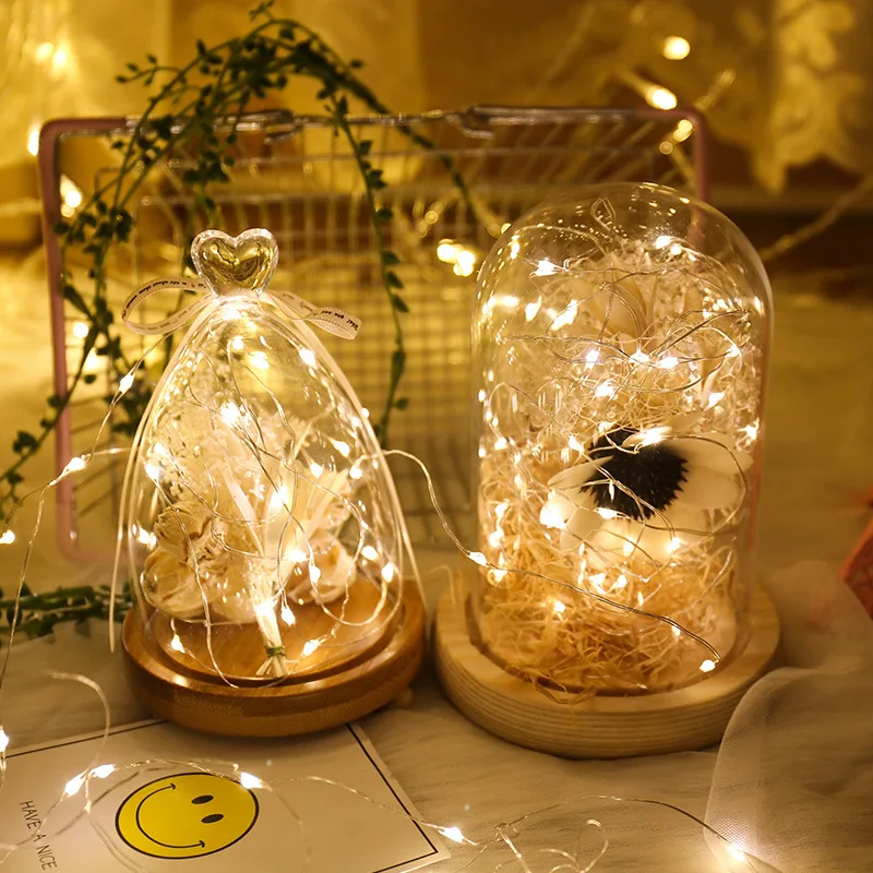 

LED Twinkle Light Organized by Copper Wire CR2032 Button Battery Light Christmas Holiday Wedding Formal Dress Ornamental Festoon