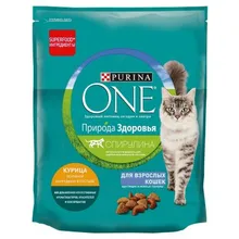 Сухой корм Purina One Природа Здоровья для взрослых кошек с высоким содержанием курицы, Пакет, 680 г