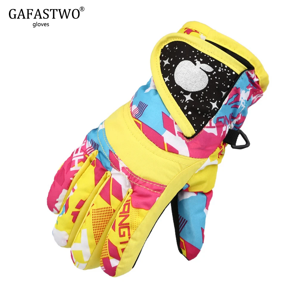 Новые зимние детские толстые теплые перчатки для мальчиков и девочек унисекс водонепроницаемые морозостойкие перчатки для катания на лыжах