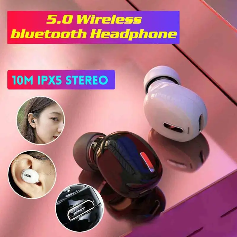 

Mini In-Ear 5.0 Bluetooth Earphone Hifi Wireless Headset With Microphone Sport Earbuds Stereo Invisible Earphones For All Phones