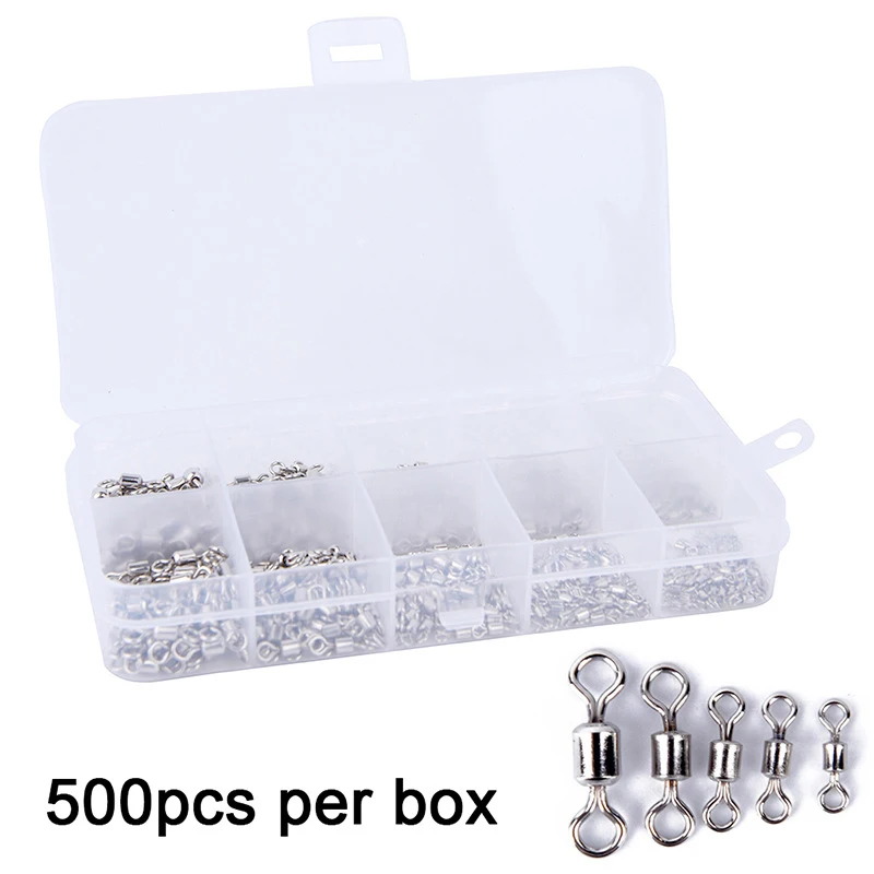 

500Pcs/set American Swivel Stainless Steel Welding Rings Mixed Nickel Fishing Gears durable outdoor accessories tool