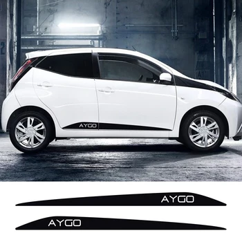 

2Pcs Long Side Stripes Car Stickers Vinyl Film Auto Decoration Decals For Toyota AYGO DIY Sports Styling Car Tuning Accessories