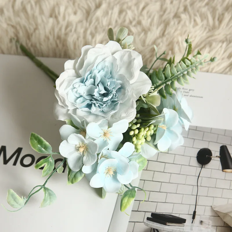 BalleenShiny DIY Ins букет роз Искусственные цветы в скандинавском стиле искусственная Камелия шелковые цветы Свадебные украшения