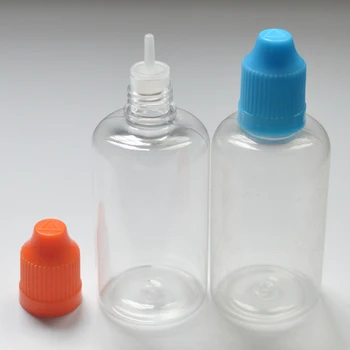 

500pcs Empty Clear PET 50ml Plastic Dropper Bottles With Childproof Cap With Long Thin Tip Needle Bottle Fedex Free