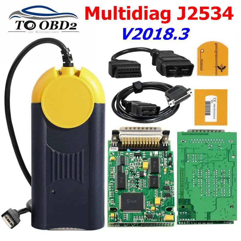 Новейшая версия V2018.3 Multi Diag Access J2534 Pass Thru OBD2 устройство multidiag J 2534 2018 3 работает для