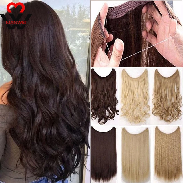 Synthetic Hair Extensions Clip  Fake Hair Extensions Clip - Synthetic Clip-in  One Piece(for White) - Aliexpress