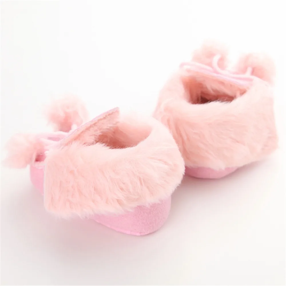 Одежда для малышей, начинающих ходить, милая теплая хлопковая обувь с мягкой подошвой для маленьких девочек и мальчиков