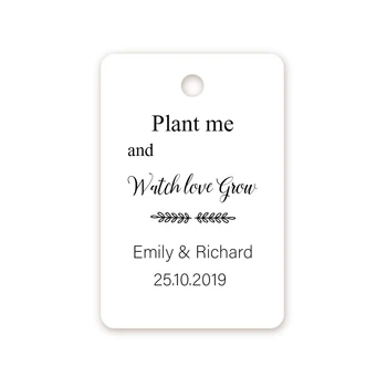 

DouxArt 100 Personalised Love Seeds Tags 'Plant me and watch love grow' Tags Wedding Favour Tags Flower Seeds Succulent Labels