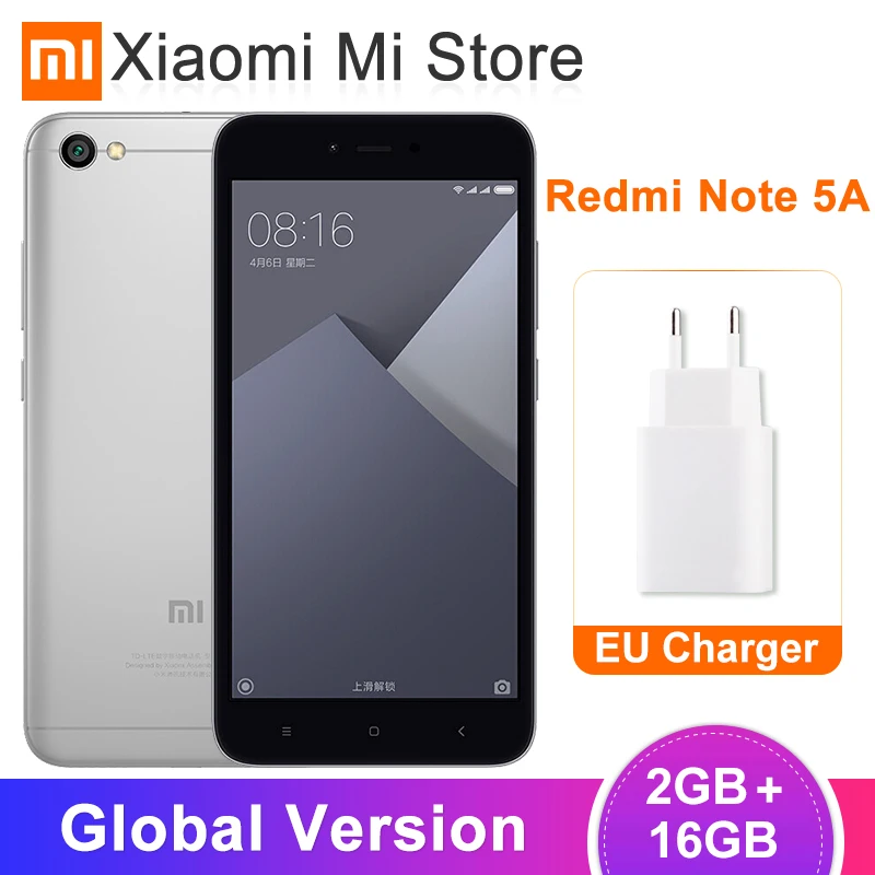 Мобильный телефон Xiaomi Redmi Note 5A глобальная версия 2 ГБ 16 четырёхъядерный процессор