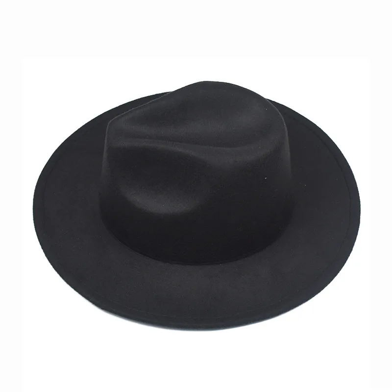 Шляпа фетровая для мужчин и женщин модная шапка джаз черная из смесовой шерсти