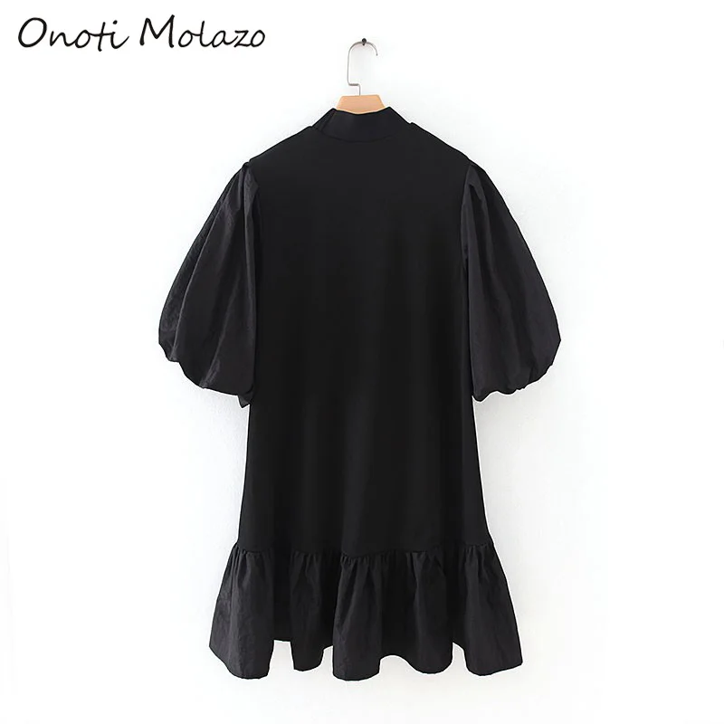 Onoti Molazo короткое платье для женщин, повседневное, с пышными рукавами, элегантные женские мини платья, летние платья для женщин,, осенняя Новая мода